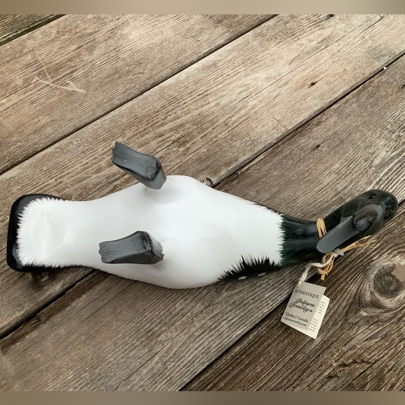Vintage TREMBLAY CANADA Wooden Duck Sculpture Wine Bottle Holder Painted NEW - Picture 2 of 16
